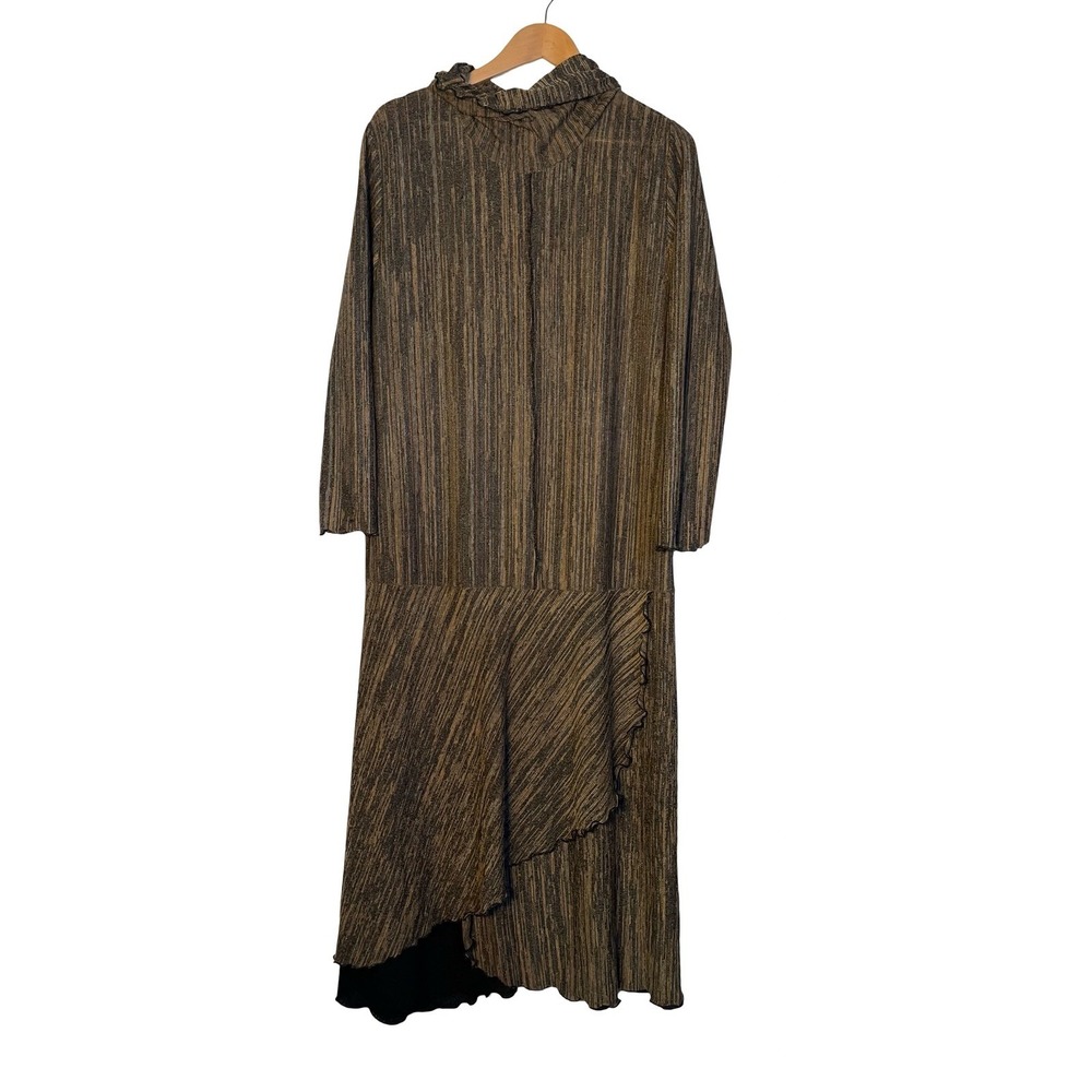Lee Andersen Art to Wear Lagenlook Maxi Dress Asymmetrical Size Medium Boho